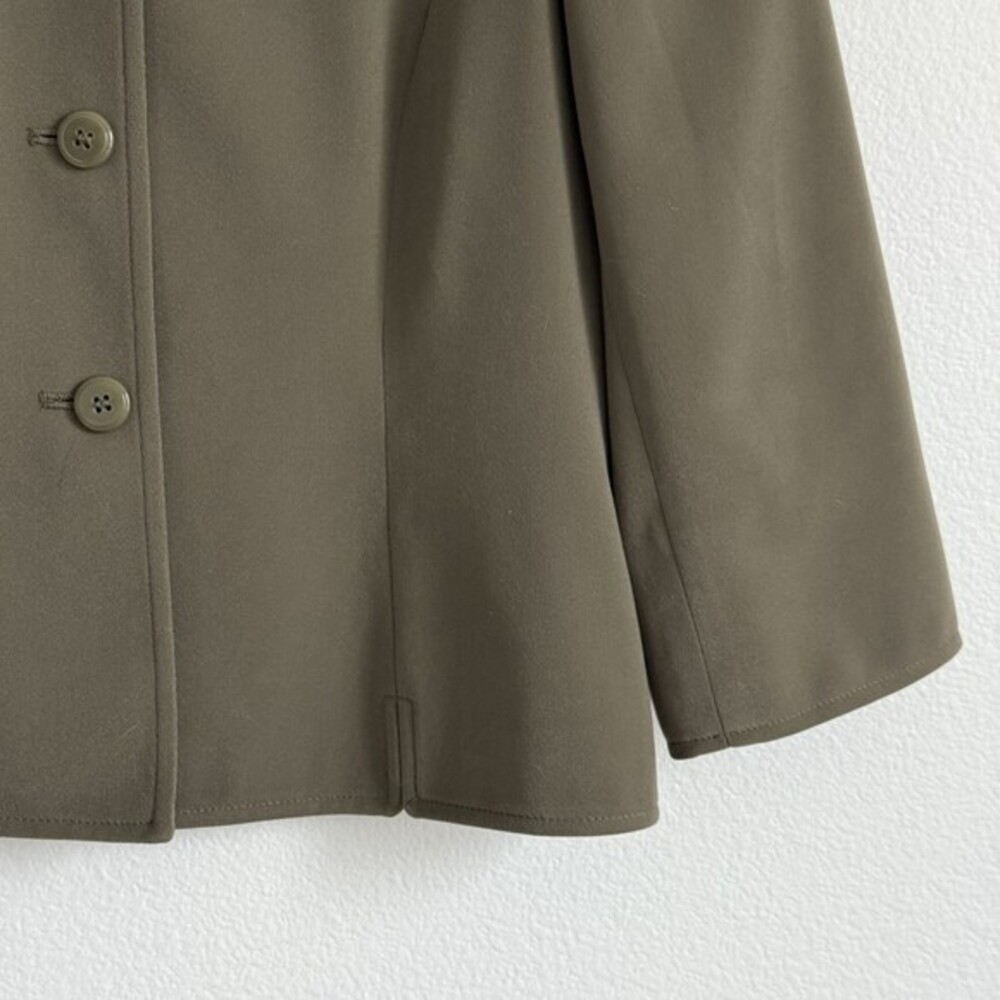 Amanda Smith Olive Green Blazer Top Suit Set 6P Workwear Old Money Dark Academia - Picture 8 of 12